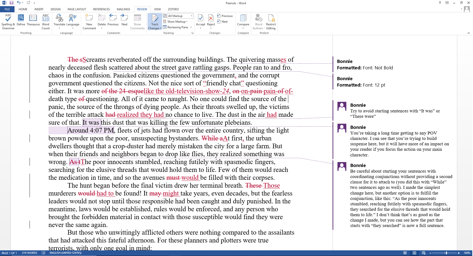 Microsoft Word Track Changes Off