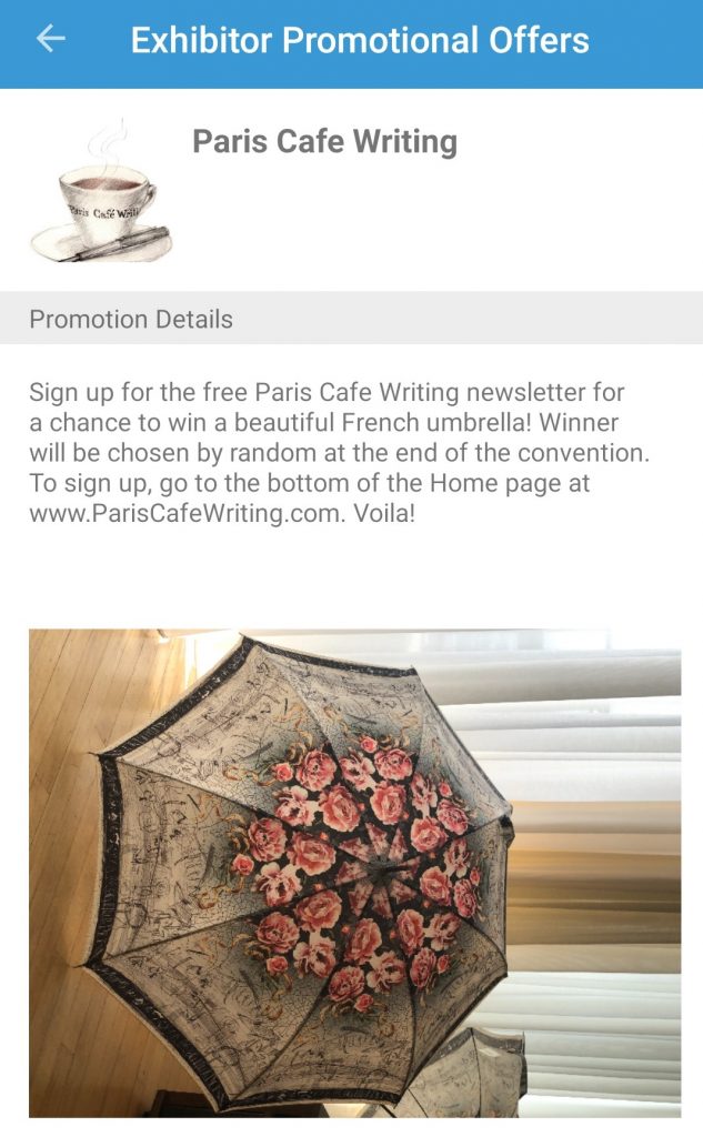 Screenshot of virtual exhibitor raffle drawing